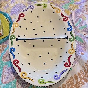 M Bagwell UK. “Happy Together” Serving Dish. Gently used cond. Very Festive